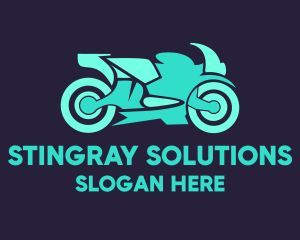 Green Motorbike Race logo design