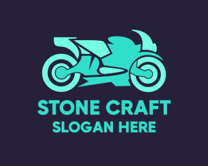 Green Motorbike Race logo design