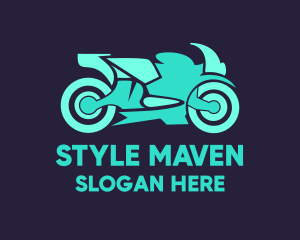 Green Motorbike Race logo design