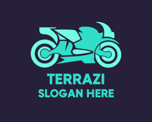 Green Motorbike Race logo design