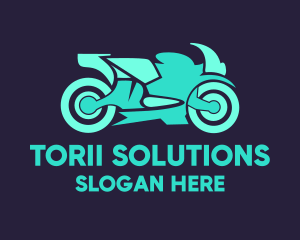 Green Motorbike Race logo design