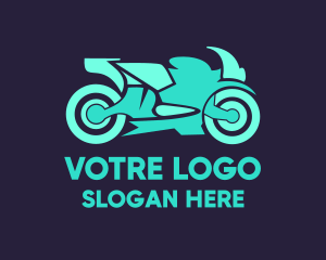 Racing - Green Motorbike Race logo design