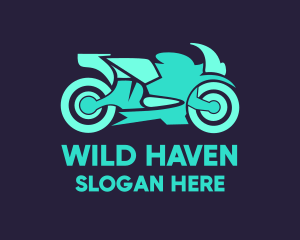 Green Motorbike Race logo design