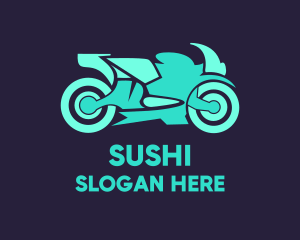 Green Motorbike Race logo design