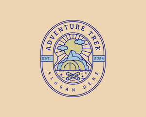 Backpacking - Mountain Camp Tent logo design