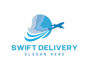 Airplane Courier Service Delivery logo design