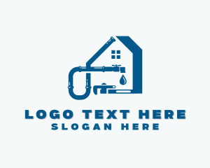 Home Improvement - House Pipe Plumbing logo design