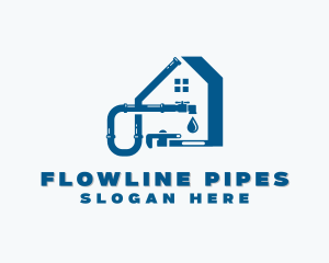 House Pipe Plumbing  logo design