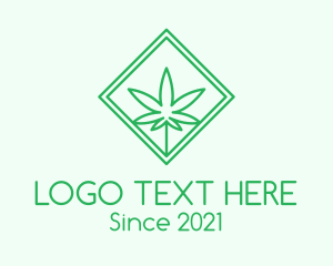 Herbal - Natural Marijuana Plant logo design