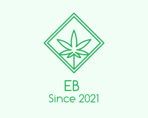 Organic - Natural Marijuana Plant logo design