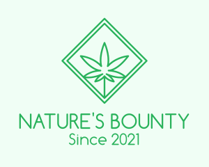 Natural Marijuana Plant  logo design