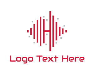 House Music - Red Frequency H logo design
