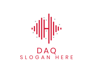 Dj - Red Frequency H logo design