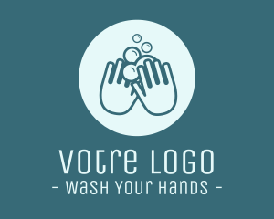 Cleaning - Handwash Soap Bubbles logo design