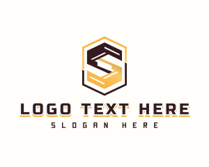 Futuristic - Digital Geometric Letter S logo design