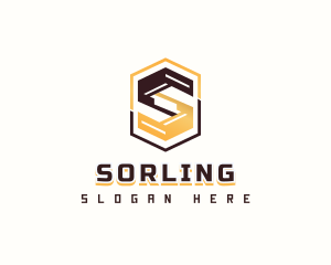 Digital Geometric Letter S logo design