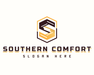 Digital Geometric Letter S logo design