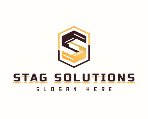 Digital Geometric Letter S logo design