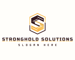 Digital Geometric Letter S logo design