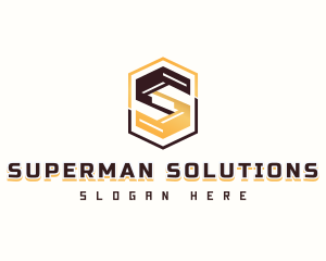 Digital Geometric Letter S logo design