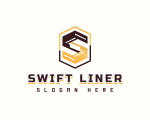 Digital Geometric Letter S logo design