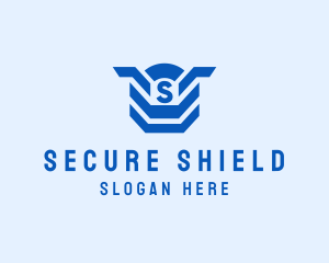 Geometric Shield Defense logo design