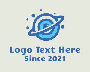 Outerspace - Blue Planet Saturn logo design