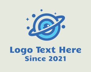 World - Blue Planet Saturn logo design