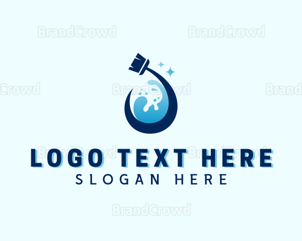 Water Mop Cleaning Logo