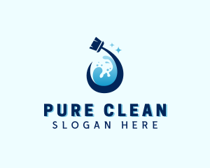 Water Mop Cleaning logo design