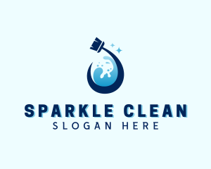 Cleaning - Water Mop Cleaning logo design