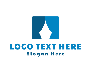 Property-staging - Blue Stage Drape logo design