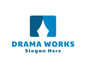 Drama - Blue Stage Drape logo design