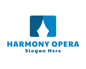 Opera - Blue Stage Drape logo design