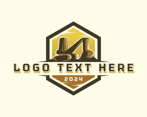 Backhoe - Digging Machinery Excavator logo design