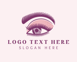 Lash Extension - Makeup Beauty Cosmetics logo design