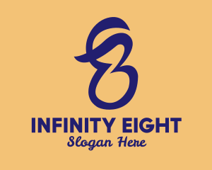 Eight - Cursive Number 8 logo design