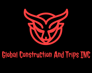 Lucifer - Evil Goat Horns logo design