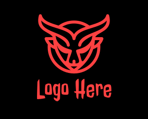 Beast - Evil Goat Horns logo design