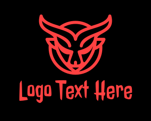 Goat - Demon Goat Horns logo design