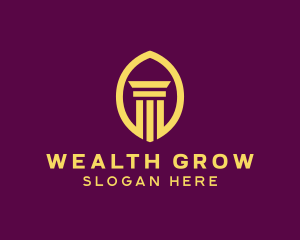 Investing - Legal Column Pillar Bank logo design