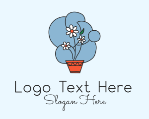 Floral - Flower Pot Decoration logo design