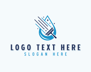 Cleaner - Squeegee Cleaning Sanitation logo design