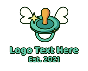 Bib - Baby Pacifier Wings logo design