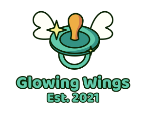 Baby Pacifier Wings logo design