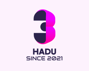 Application - 3D Modern Number 3 logo design