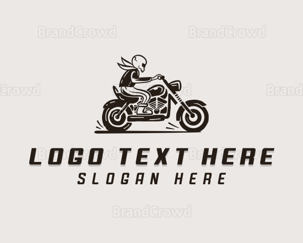 Skull Motorcycle Biker Logo