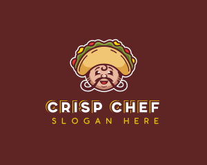 Mexican Taco Moustache logo design