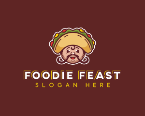 Mexican Taco Moustache logo design