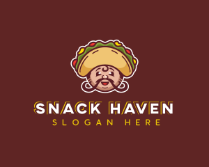 Mexican Taco Moustache logo design